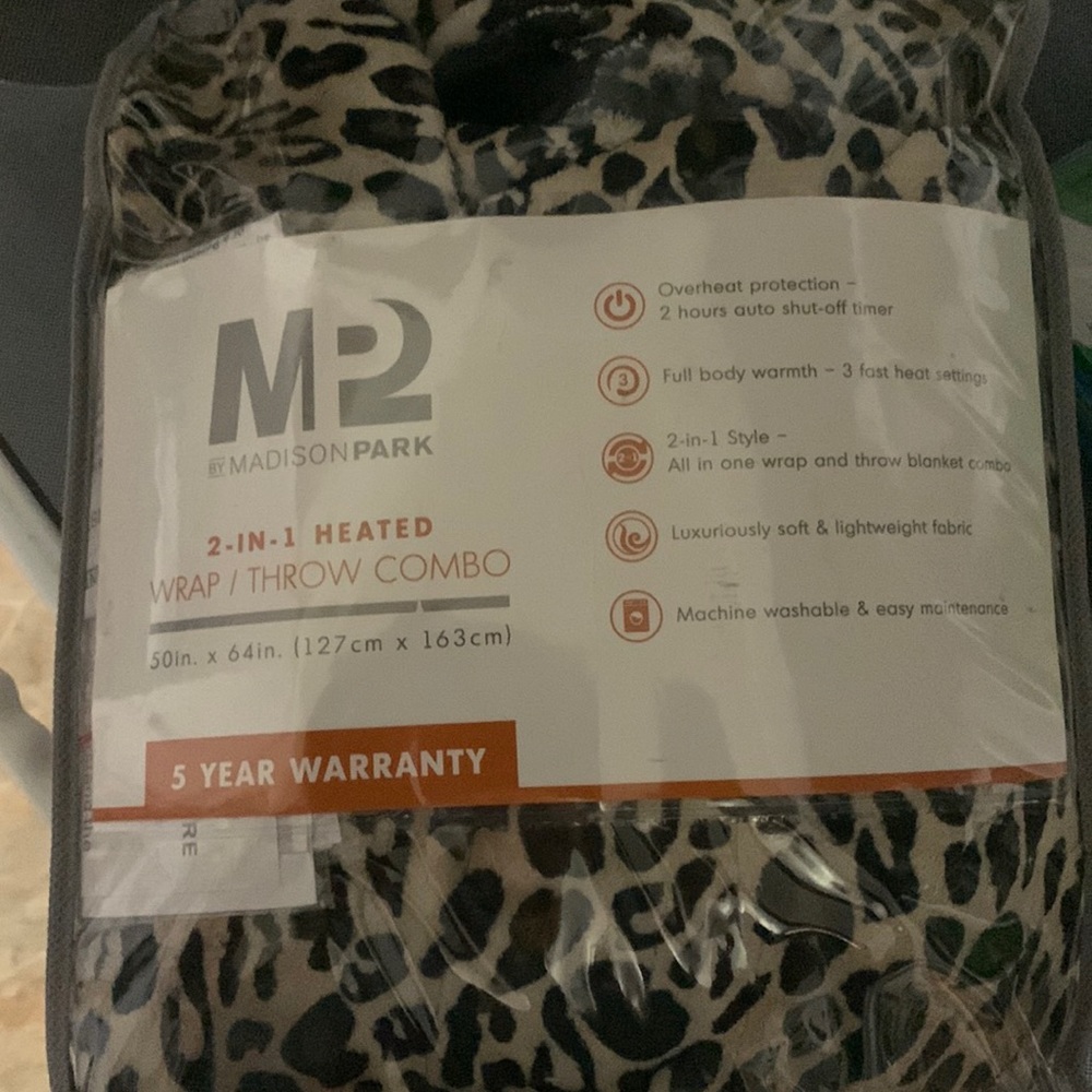 Madison park two in one heated wrap throw combo